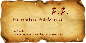 Petrovics Petúnia névjegykártya